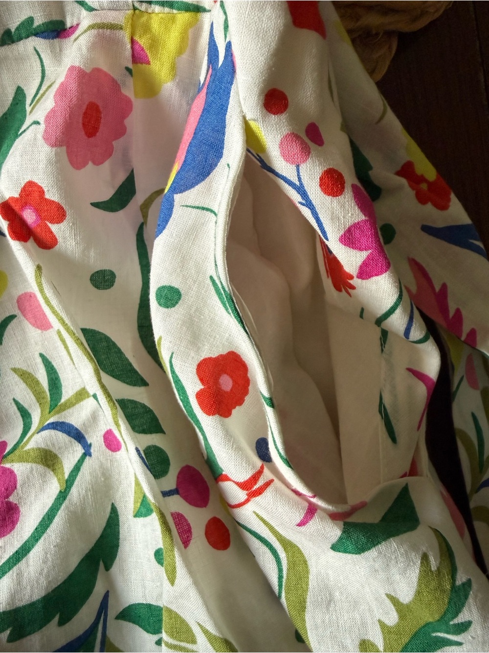 Boden Linen White Sundress with Multicolor Floral Print - Picture 10 of 10